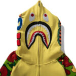 BP Hoodie Yellow Shark Camo Bape Full-Zip - Image 3
