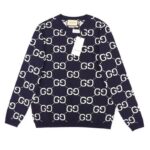 GG Sweater Monogram Knit Navy