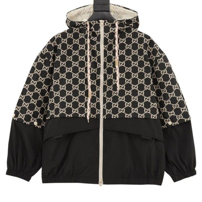sdfsf-2-1-700x700-1 GG Jacket Monogram Hooded Black - Image 1