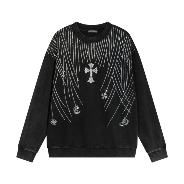 sdsfs-2-600x600-1 CHRM HRTS Sweatshirt Rhinestone Graphic CH048 - Image 1