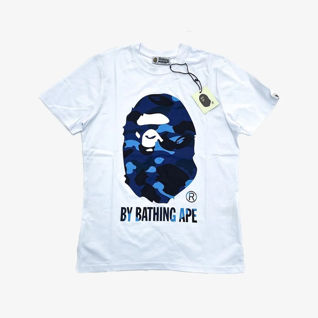 tee-sort15-1 BP T-Shirt by Bathing Ape White/Blue - Image 1