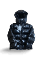 TRPSTAR SHINY BLACK IRONGATE PUFFER JACKET DETACHABLE