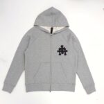 HOODIE GREY ZIP-UP & CROSS PATCHES 2023