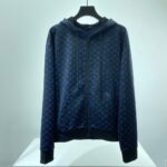 HOODIE ZIP-UP BLACK & BLUE MONOGRAM