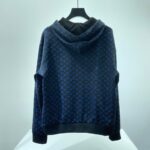 HOODIE ZIP-UP BLACK & BLUE MONOGRAM - Image 2