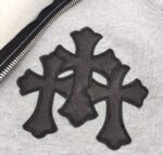 HOODIE GREY ZIP-UP & CROSS PATCHES 2023 - Image 3