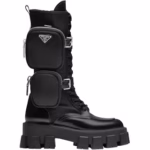 Prada Monolith 55mm Marsupio Stivali Alti Nero Pelle