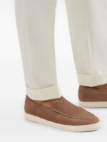 Brunello Cucinelli chevron-effect Suede Loafers - Image 5